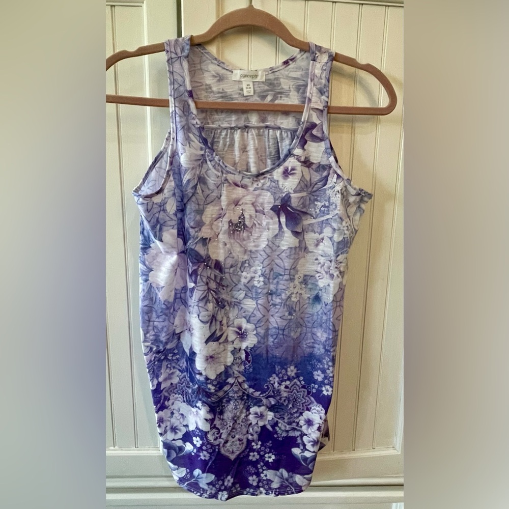 Concepts Purple Floral Tank Top - Size XS -
